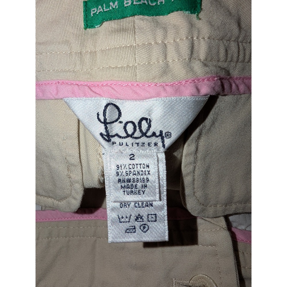 Lilly Pulitzer Palm Beach Fit Women's Khaki Wide Leg Pants Size 2 - Picture 2 of 5